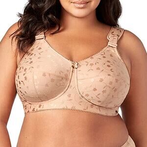 Elila Size 52L Full Coverage Bra NEW Sidney Jacquard Wireless Softcup 1305 Mocha